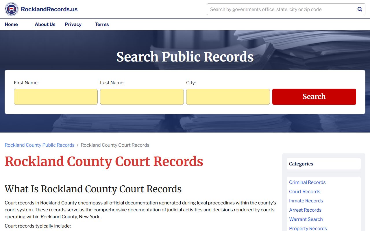 Rockland County court records for Clarkstown civil court records