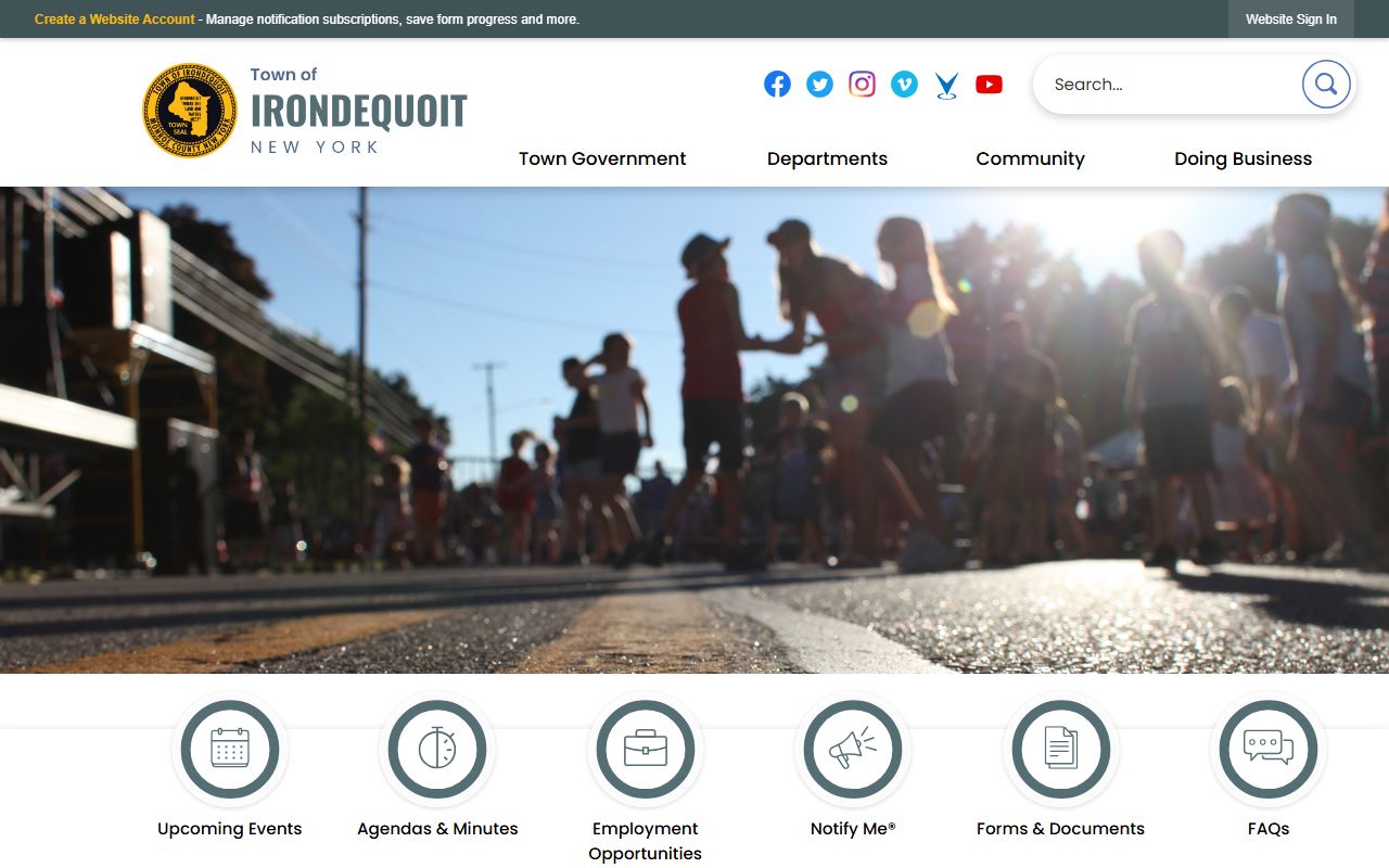 Irondequoit Town Court official website for civil court records