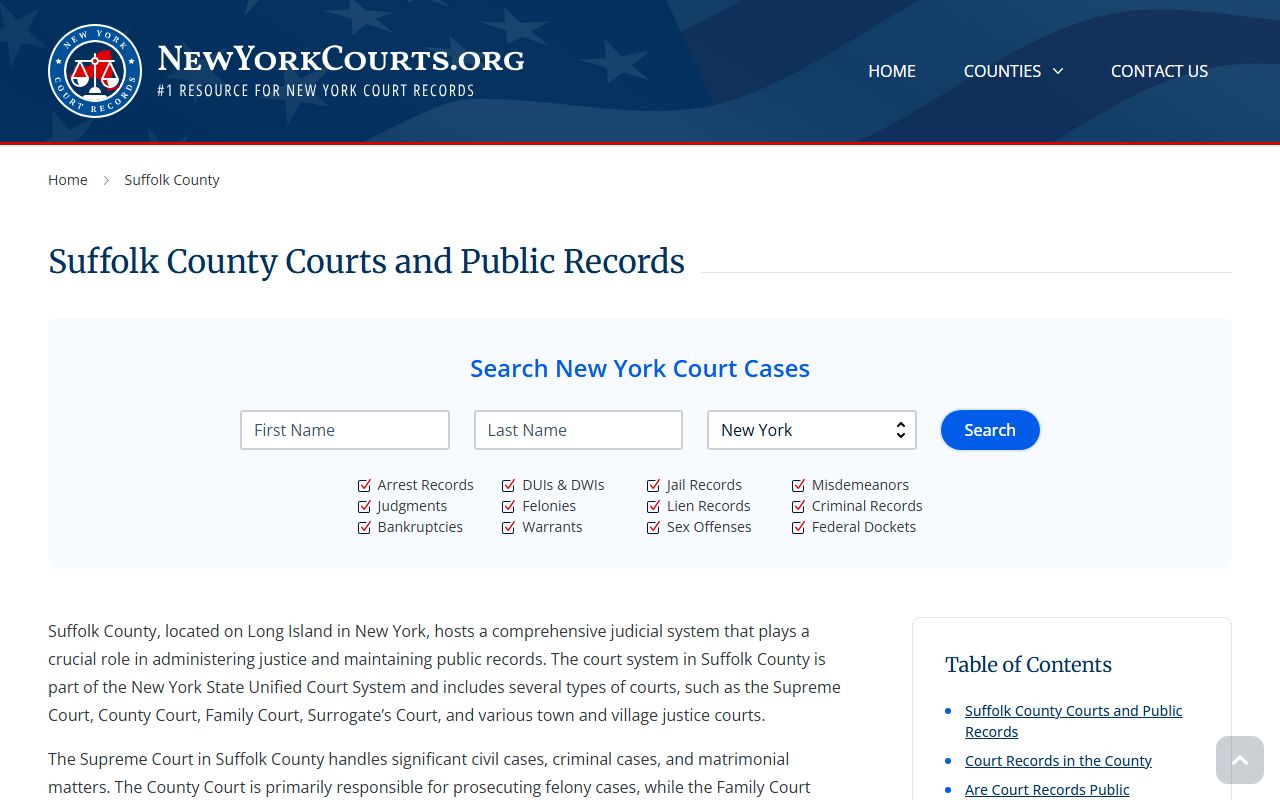 Southampton civil court records - Suffolk County courts town courts directory