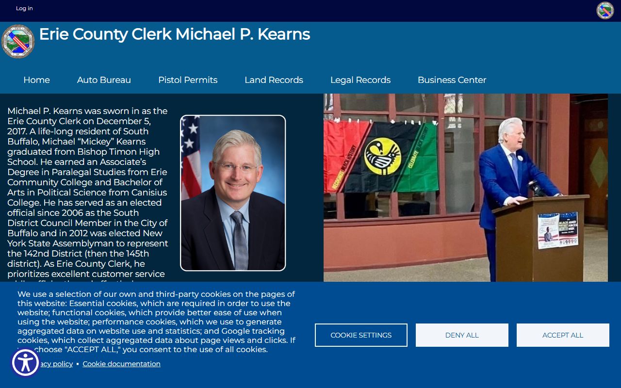 Erie County Clerk official website for civil court records