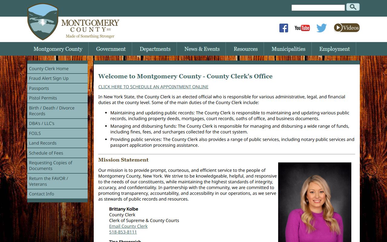 Montgomery County Clerk official website for civil court records